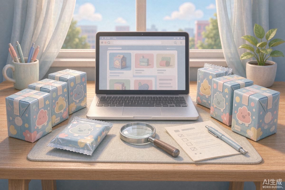 Collage of laptop screens showing various trusted online blind box retailer websites with shopping cart icons
